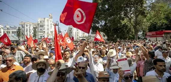 Manifestation contre le référendum constitutionnel