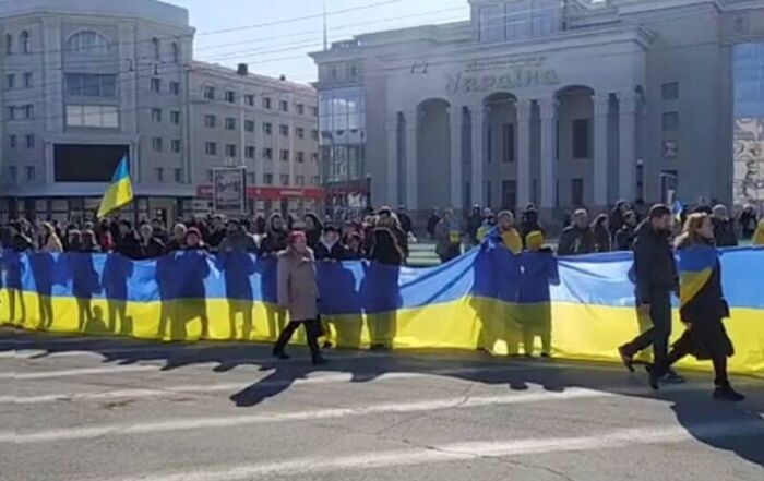 Manifestation contre l'occupation russe