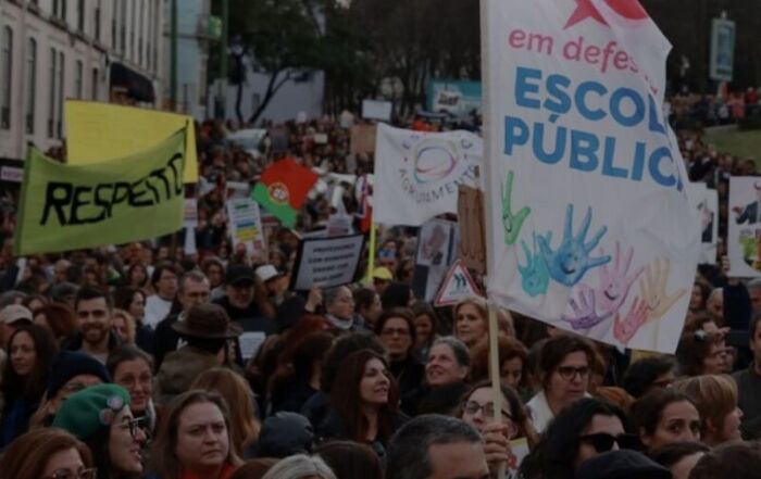 Manifestation d'enseignants à Lisbonne mars 2023