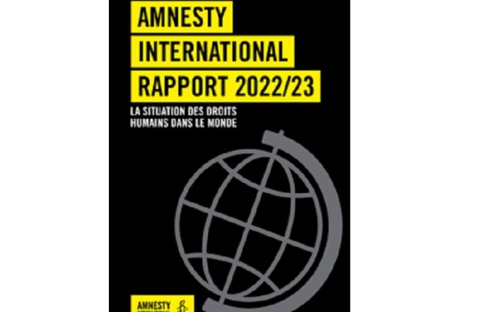Couverture du rapport 2023 d'Amnesty international