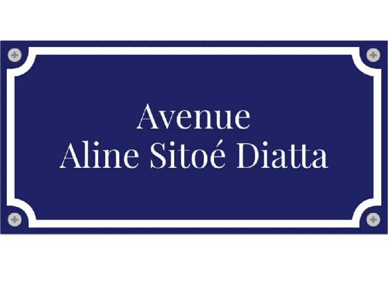 Plaque avenue A Siloé Diatta v 8x6