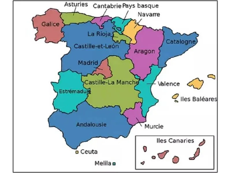 Carte de l'État espagnol