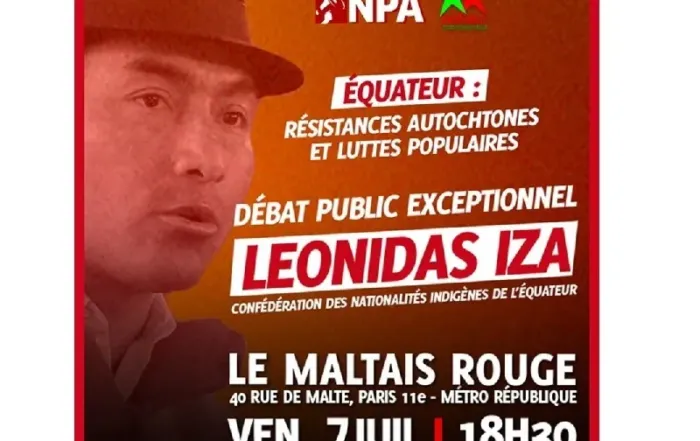 Affiche réunion publique Équateur le 7 juillet