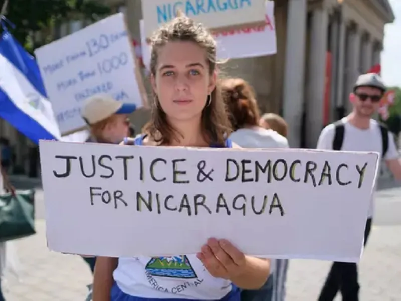 Pancarte : justice et démocratie au Nicaragua