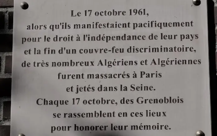 Plaque mémoire 17 octobre 1961