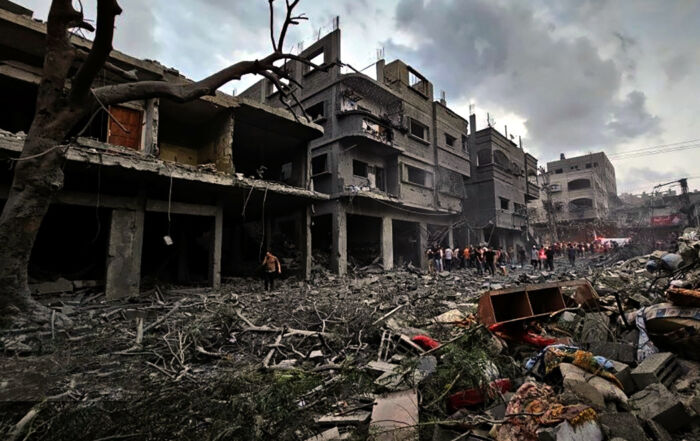 Destructions dans la bande de Gaza guerre de 2023 © Saleh Najm and Anas Sharif