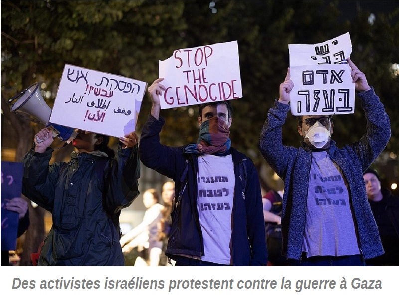 Militants protestant contre la guerre à Gaza à Tel Aviv le 16 janvier © Oren Ziv