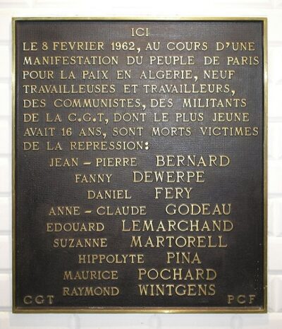 Plaque commémorative GD-FR Charonne © Gérard Ducher