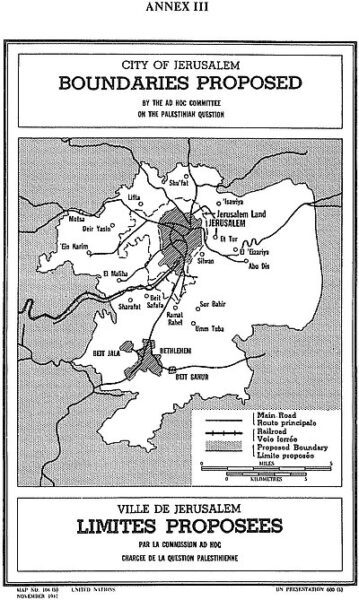 Plan de partition de la Palestine Corpus separatum 1947