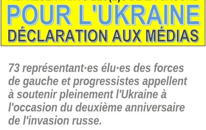 Déclaration d'élu·es pour l'Ukraine