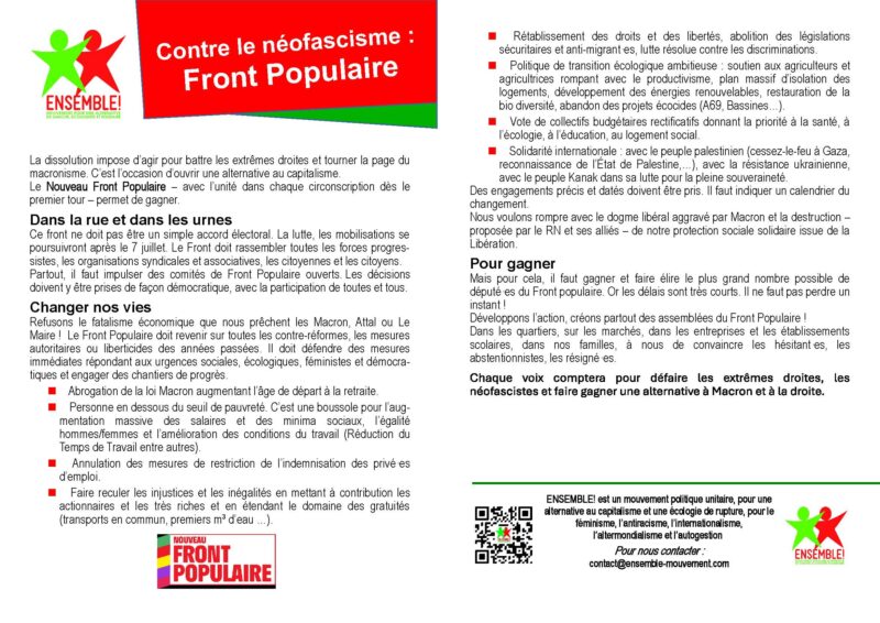 Tract Front Populaire avec logo image