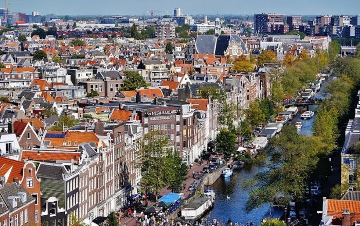 Amsterdam Westerkerk vue depuis la tour sur le Prinsengracht © Zairon