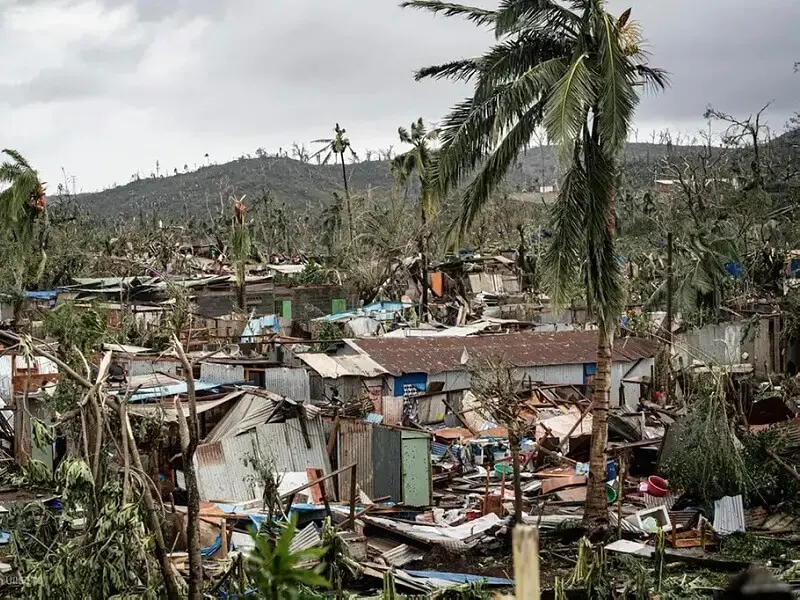 Le cyclone Chido a frappé Mayotte dimanche © UIISC7-Securite Civile-AP pic