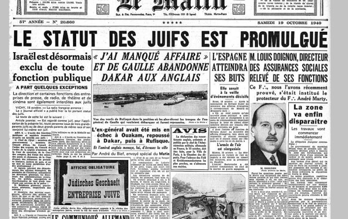 Le_statut_des_Juifs_est_promulgué_-_Le_Matin © Domaine public