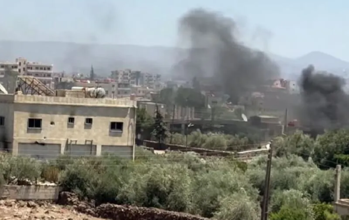 Fumée due aux affrontements aux abords de Soueïda © auteur inconnu