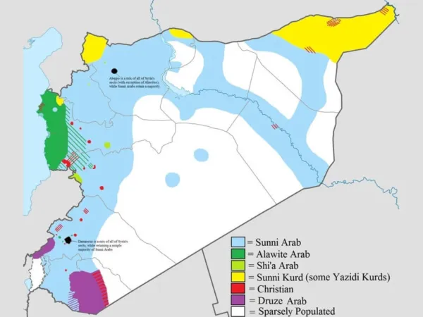 Carte ethnoreligieuse de la Syrie