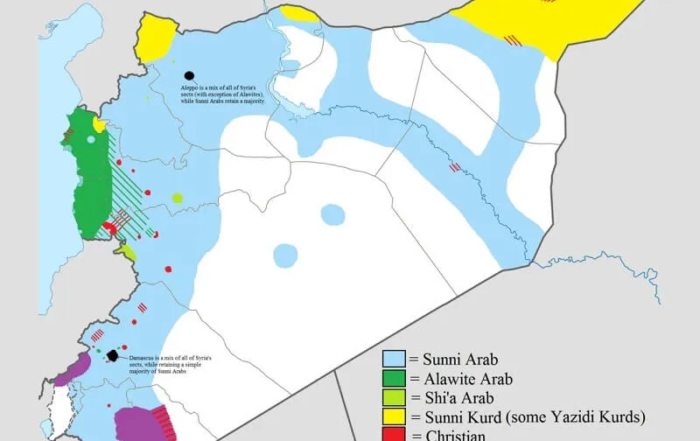 Carte ethnoreligieuse de la Syrie