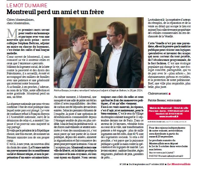 Stéphan Beltran Le mot du Maire dans LM_206_Partie5