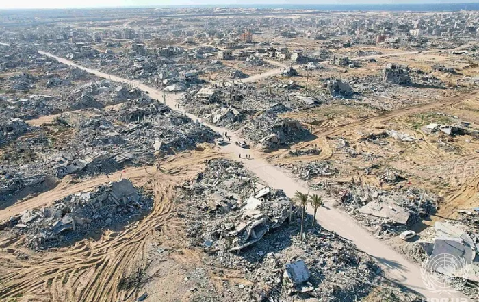 Destructions à Rafah après le retrait des forces israéliennes dans la bande de Gaza © Ashraf Amra