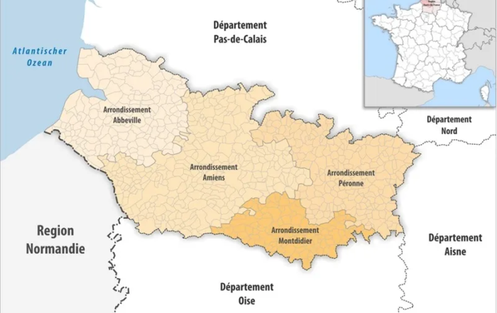 Département de la Somme Arrondissements en 2019 ©Tschubby