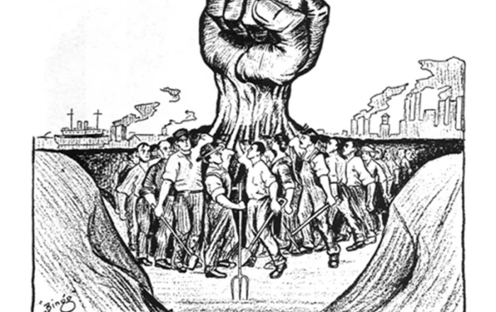 Caricature dans le journal Solidarity de l'IWW le 30 juin 1917© Ralph Chaplin.