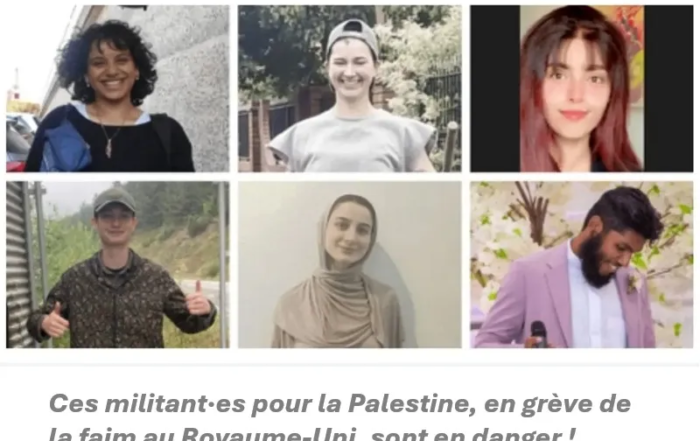 Militants pour la Palestine en grève de la faim